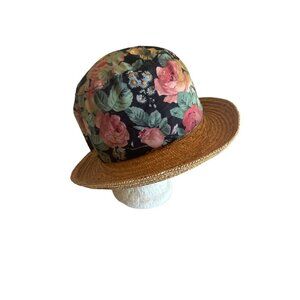 Betmar Vintage Floral Straw Hat One Size